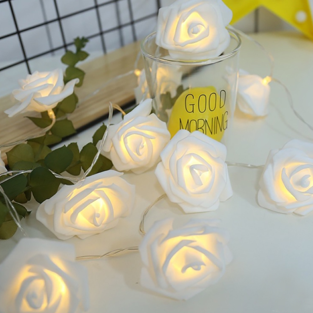 40구 LED 로맨틱 장미 가랜드 전구 이벤트 꽃 줄조명